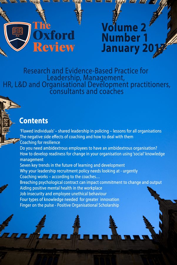 Cover January 2017 Oxford Review Evidence-based practice: January 2017 Oxford Review