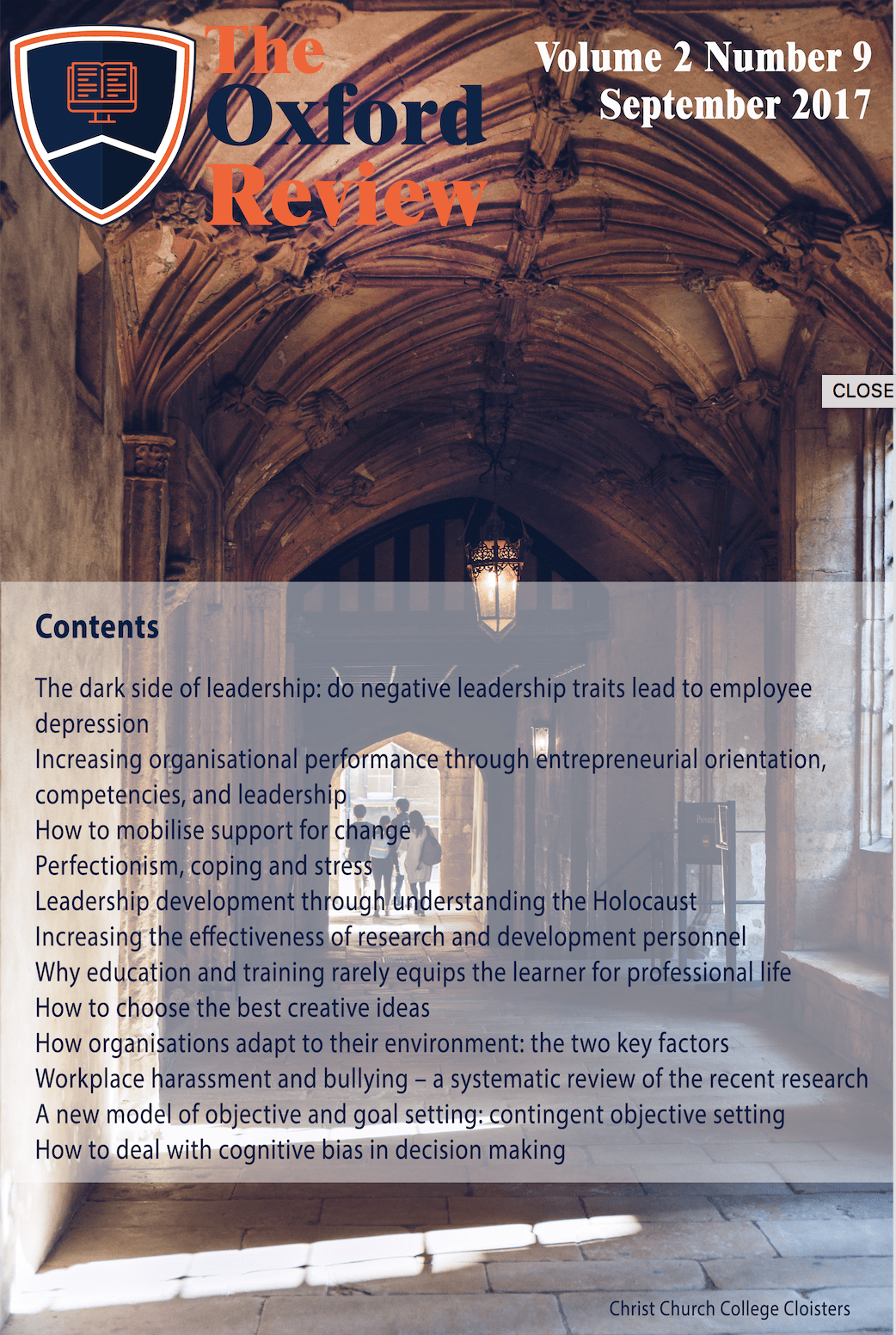The Oxford Review Volume 2 No 9 The Oxford Review Volume 2 No 9